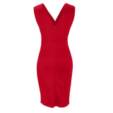 Fresia | Vestido justo com decote em V e fenda
