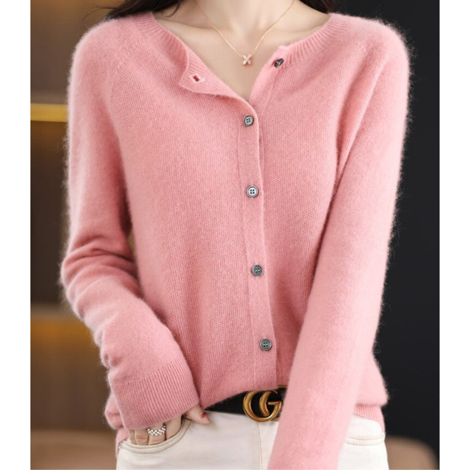 Anna | Suéter feminino de malha com gola redonda em lã merino Reine