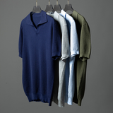 Camisa pólo elegante em malha de algodão