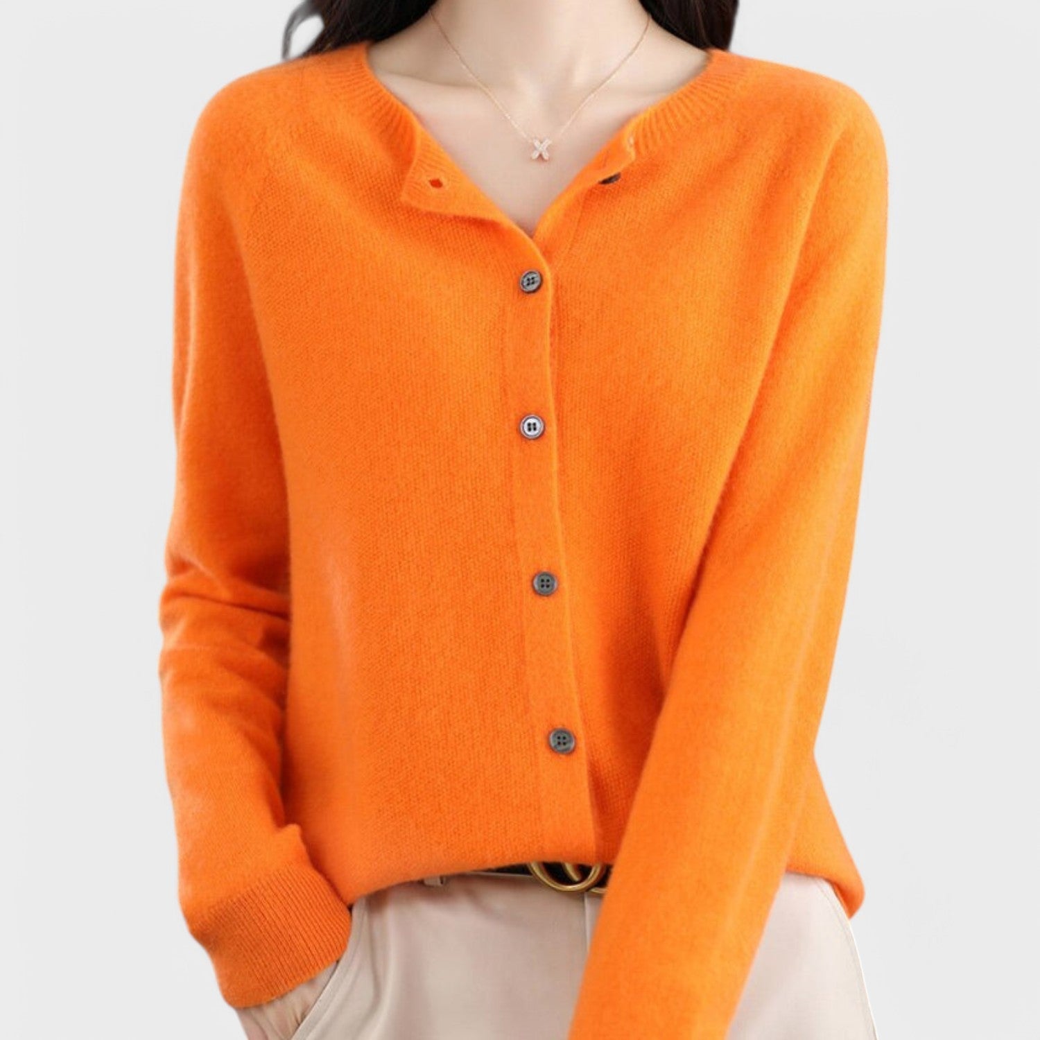 Natália - Cardigan em Malha de Caxemira
