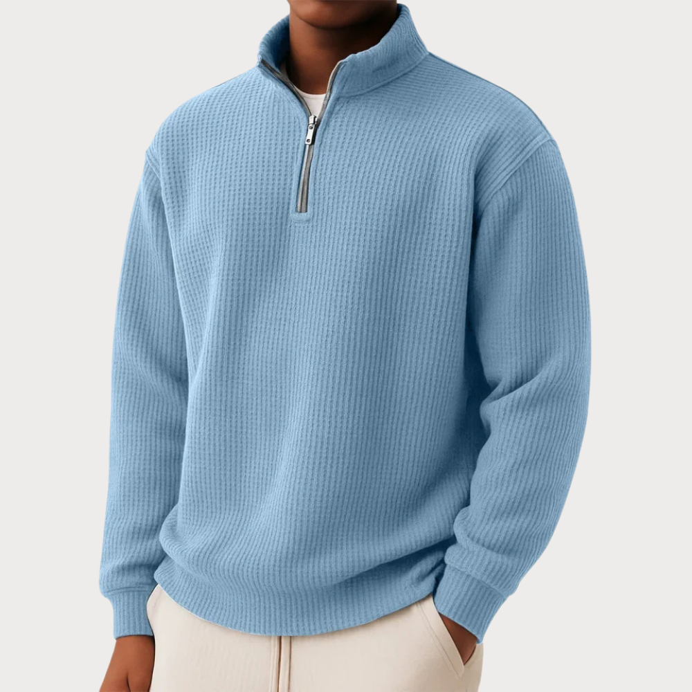 Camisola de malha elegante com fecho