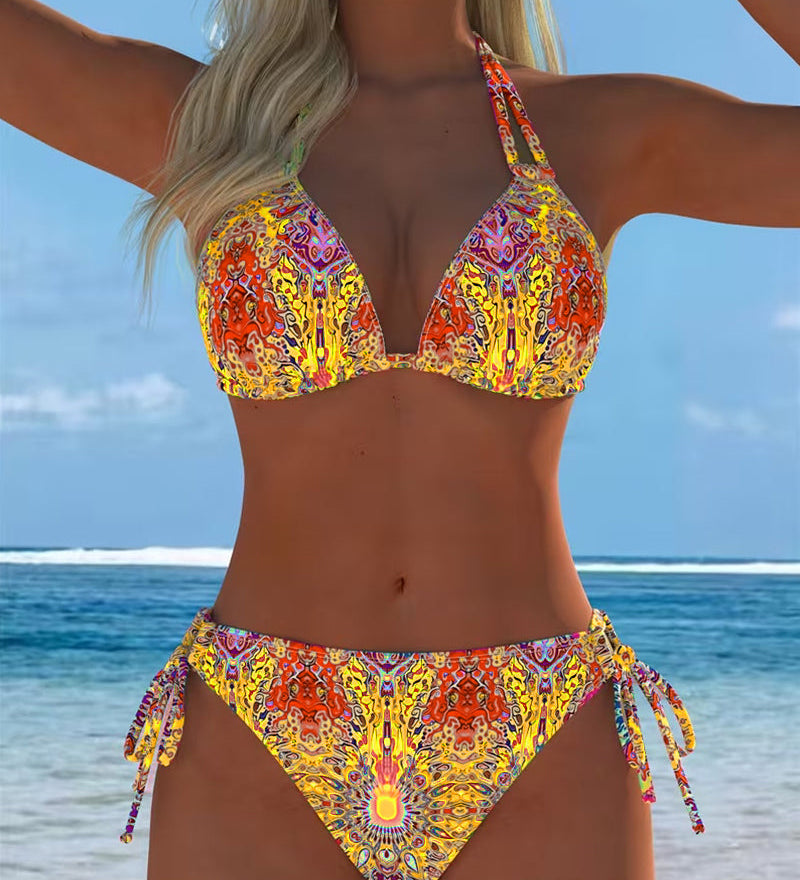 Jacinta Porto - Biquíni Estampado Com Decote Halter