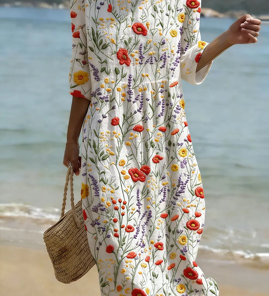 Moda Lusitana - Vestido de Verão Bordado