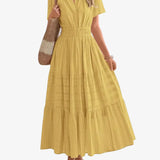 Moda Lusitana - Vestido Boho com Elástico na Cintura