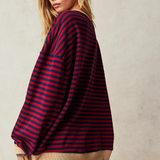 Vera - Camisola Oversized Listrada de Manga Comprida