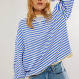 Vera - Camisola Oversized Listrada de Manga Comprida