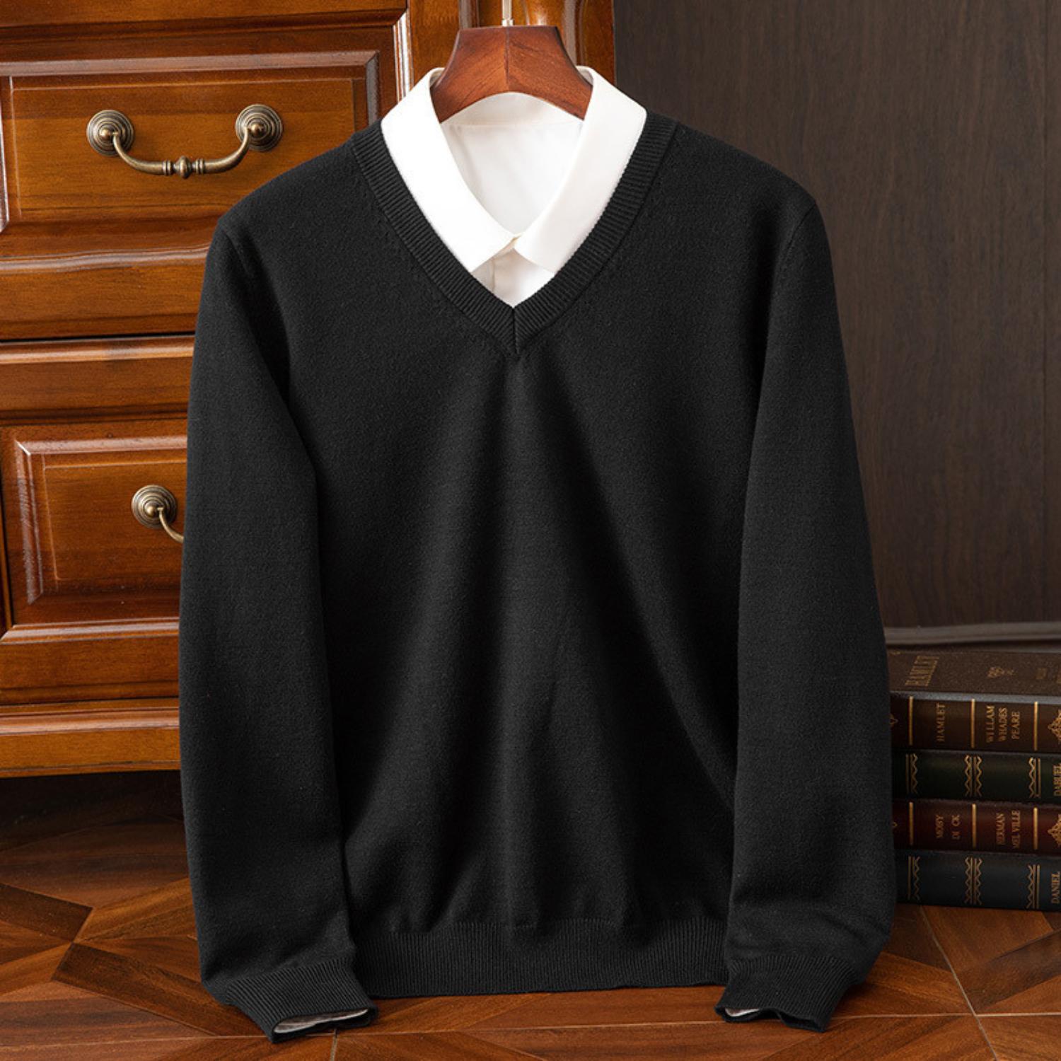 Camisola com decote em V chique
