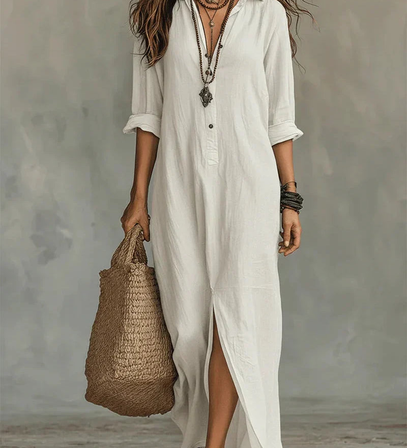 Inês | Vestido Maxi Elegante com Silhueta Lisonjeira