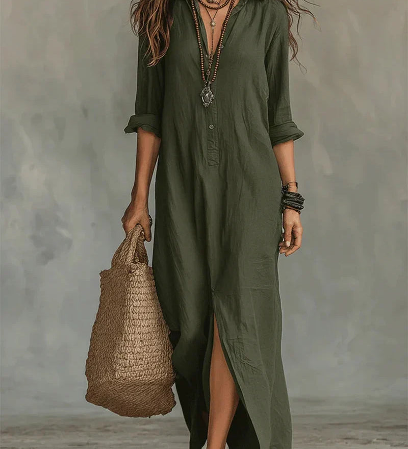 Inês | Vestido Maxi Elegante com Silhueta Lisonjeira