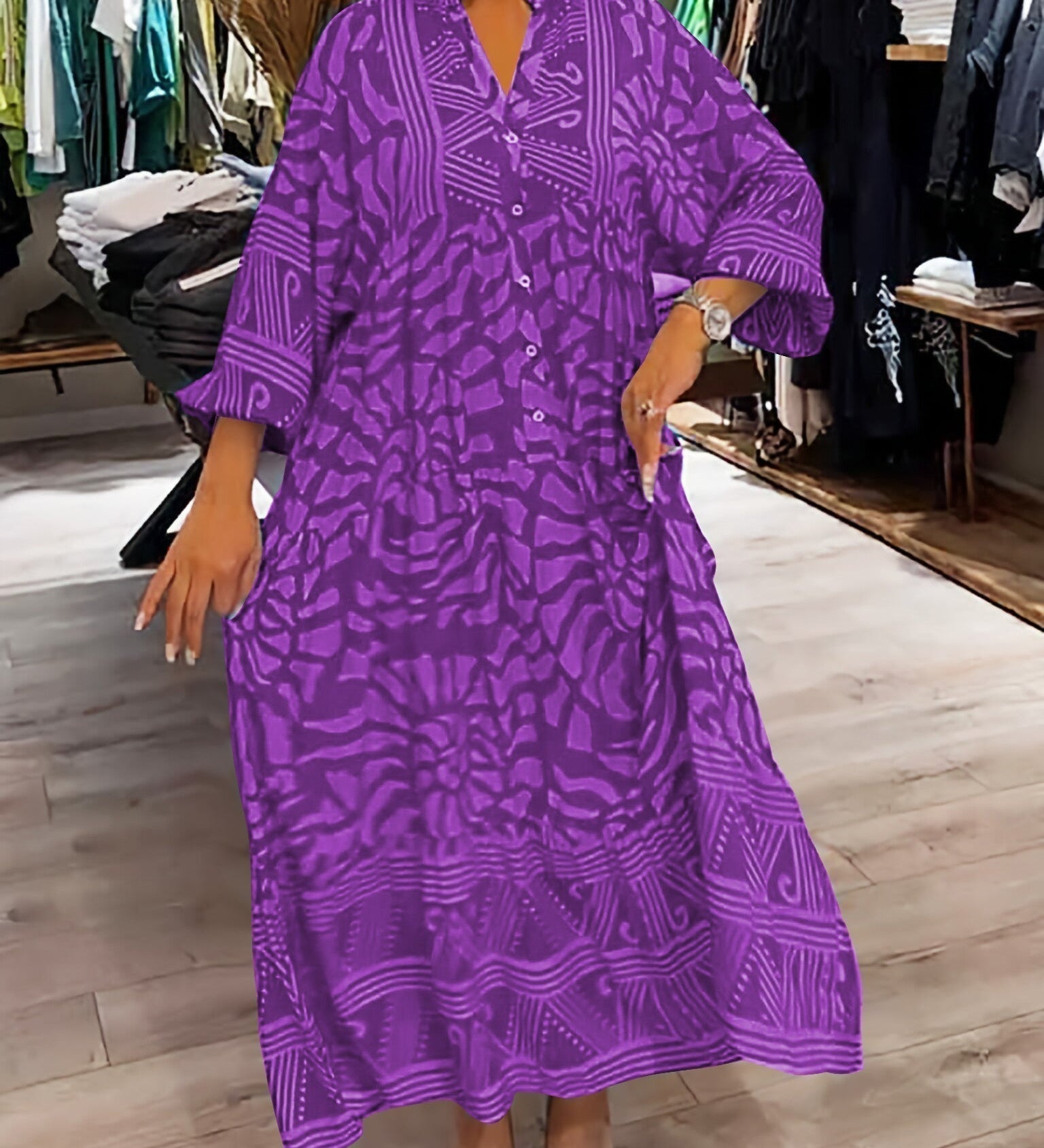 Mira | Vestido estampado com decote em V (quase esgotado)