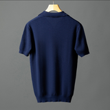 Camisa pólo elegante em malha de algodão