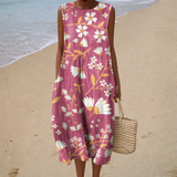 Vestido de Verão Sem Mangas com Design Confortável