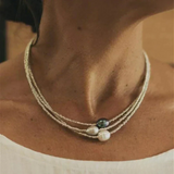 Colar de Pérolas Elegância Vintage