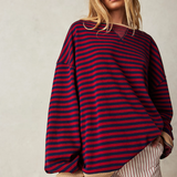 Vera - Camisola Oversized Listrada de Manga Comprida