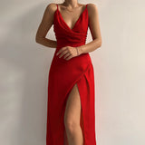 Aina - Vestido longo com fenda na lateral