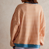 Vera - Camisola Oversized Listrada de Manga Comprida