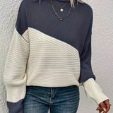 Leila - Camisola Chic em Blocos de Cor