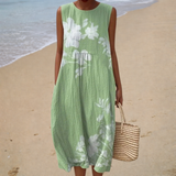 Vestido de Verão Sem Mangas com Design Confortável