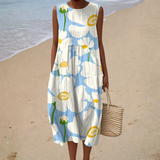 Vestido de Verão Sem Mangas com Design Confortável