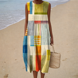 Vestido de Verão Sem Mangas com Design Confortável