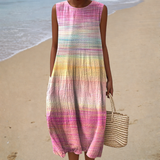 Vestido de Verão Sem Mangas com Design Confortável