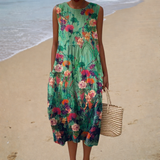 Vestido de Verão Sem Mangas com Design Confortável
