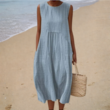 Vestido de Verão Sem Mangas com Design Confortável