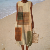Vestido de Verão Sem Mangas com Design Confortável