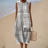 Vestido de Verão Sem Mangas com Design Confortável