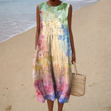 Ärmless Sommarklänning i Bekväm Design
