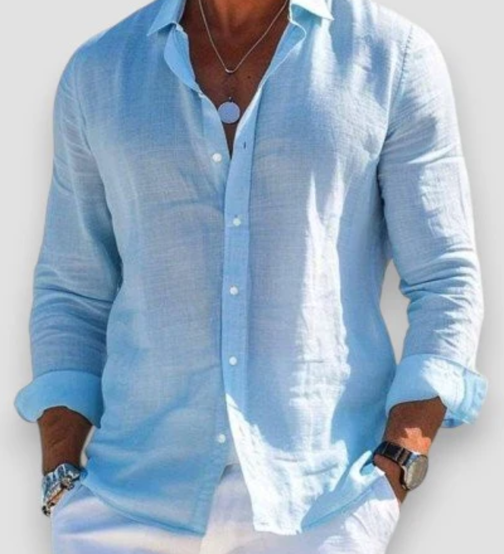 Moda Lusitana - Camisa Casual de Algodão