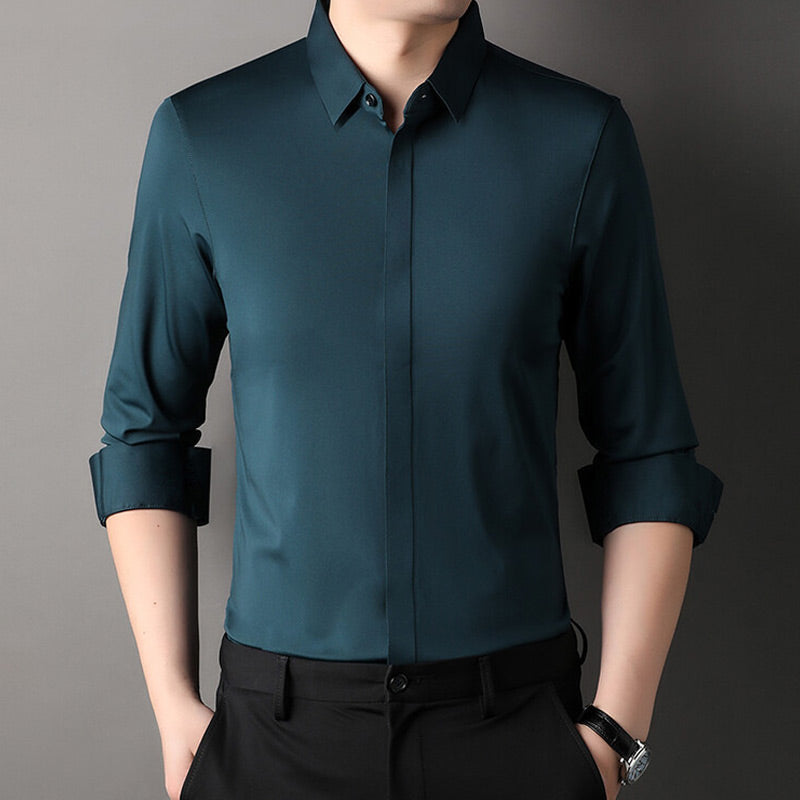 Camisa elástica sem rugas