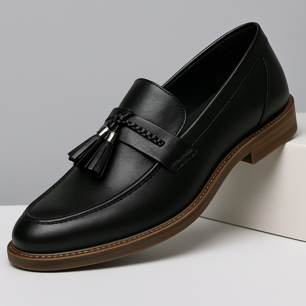 Mocassins com borla em pele