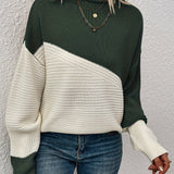 Leila - Camisola Chic em Blocos de Cor