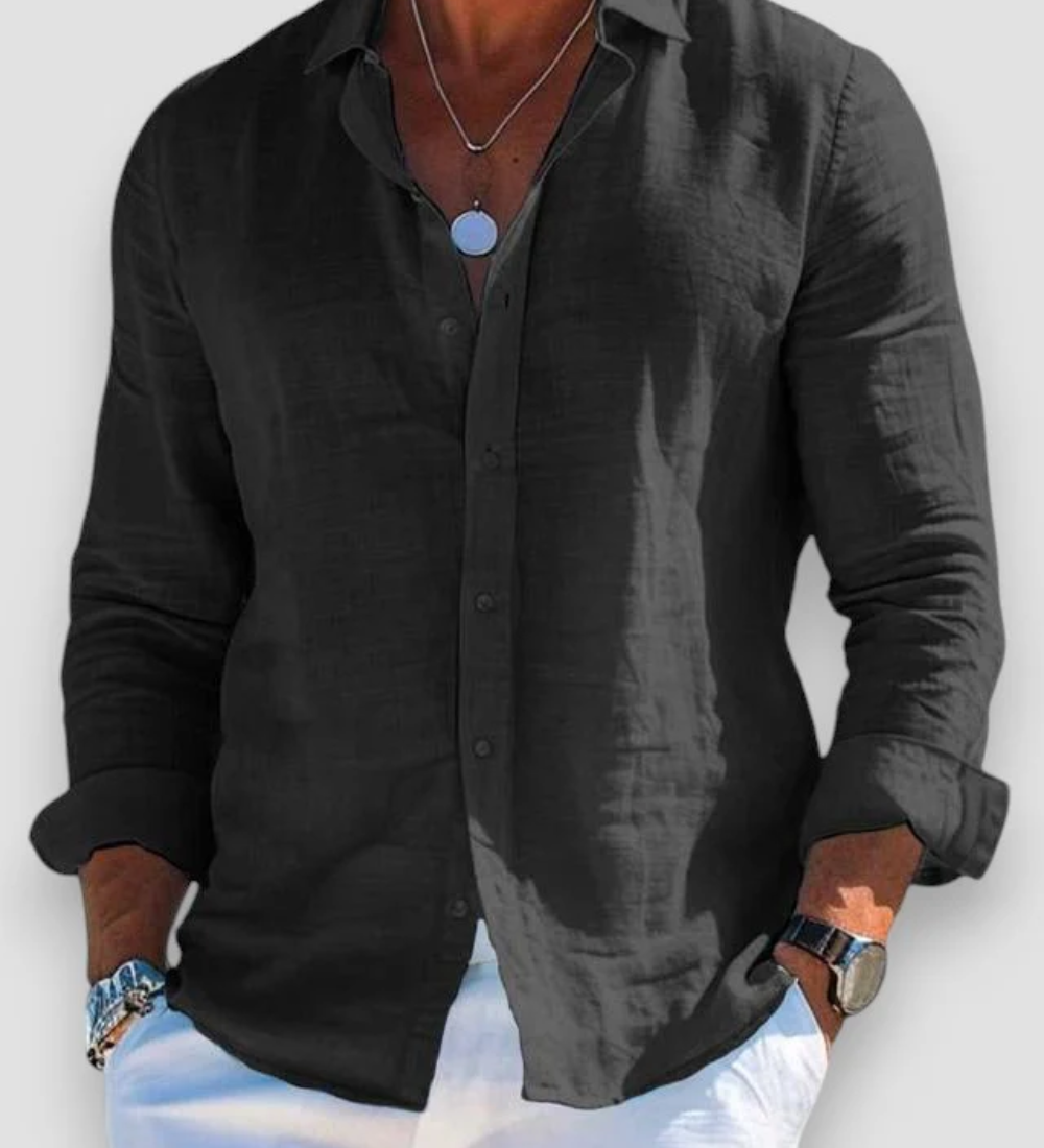 Moda Lusitana - Camisa Casual de Algodão