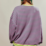 Vera - Camisola Oversized Listrada de Manga Comprida