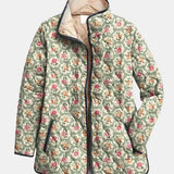 Aveline | Casaco Matelassado com Estampa Floral Vintage