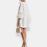 Marcela | Vestido com Flores em Relevo