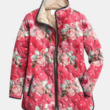 Freya | Charmosa Jaqueta Matelassada com Estampa Floral em Rosa