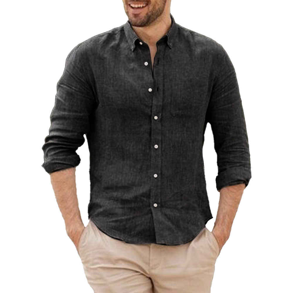 Camisa de linho respirável