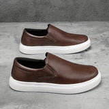 Sapatos casuais de couro sem atacadores