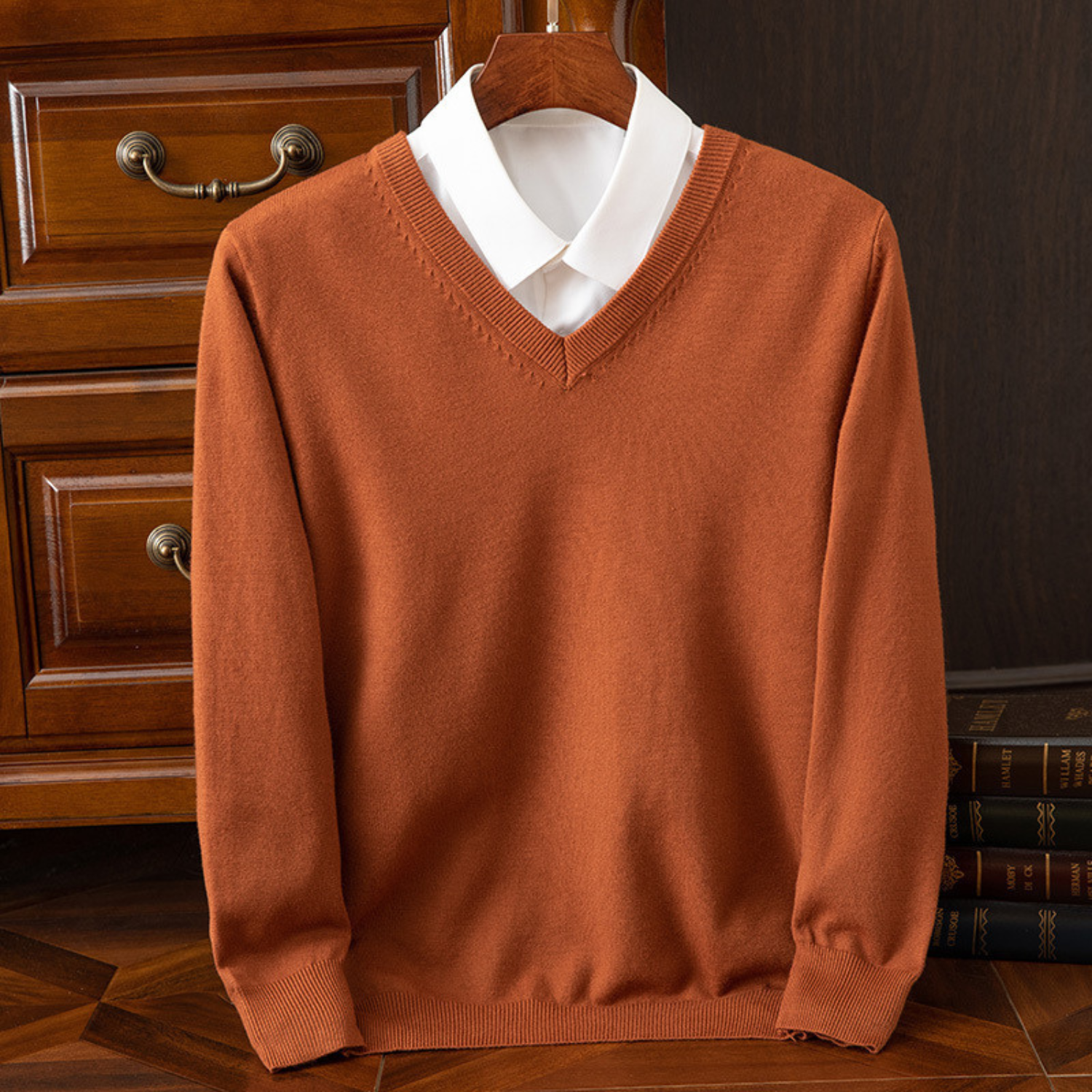 Camisola com decote em V chique