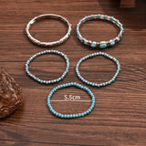Conjunto de pulseiras boémias turquesa