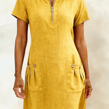 Vestido Lina™ — Elegância Natural para o Dia a Dia