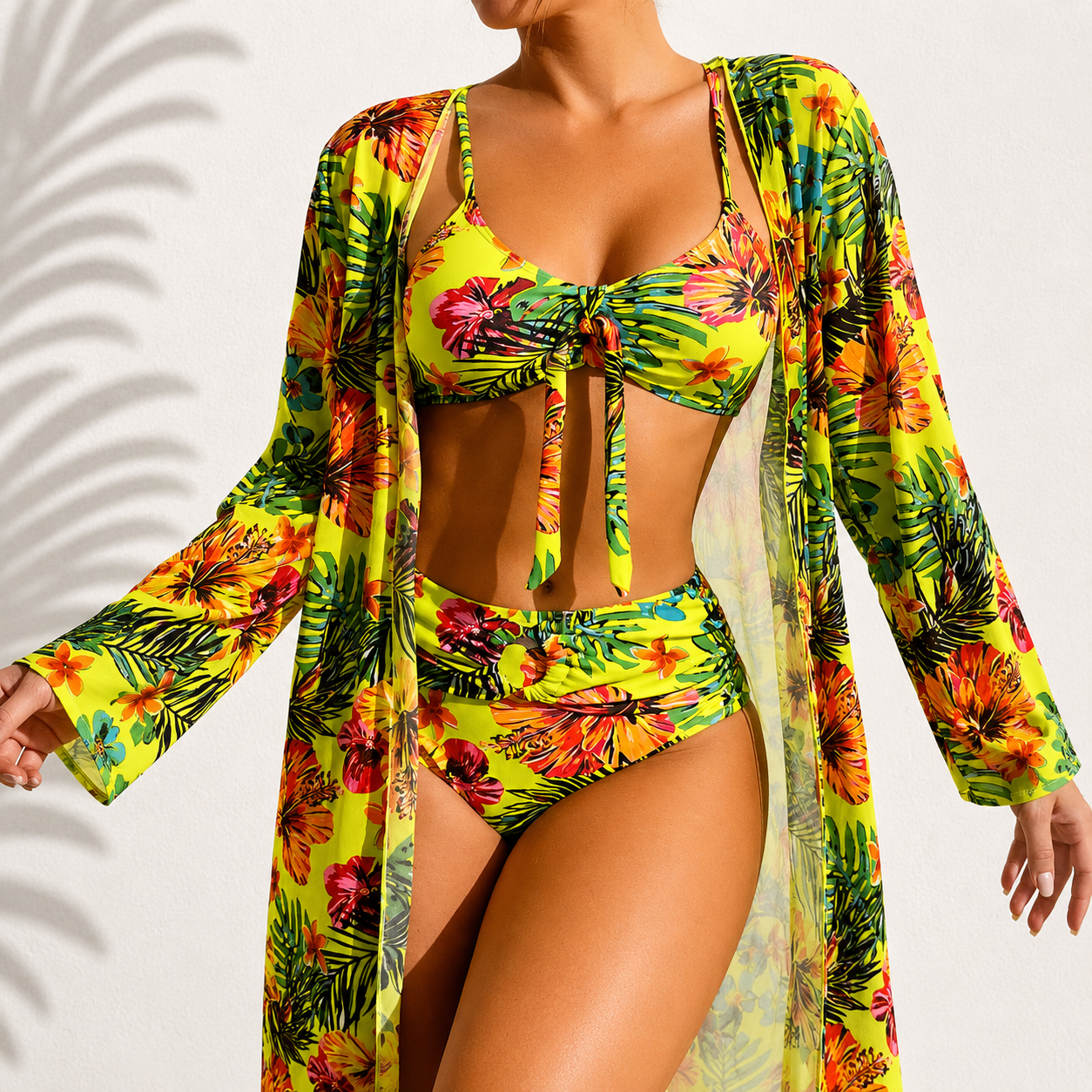 Biquíni Marie | Conjunto Tropical Elegante de 3 Peças