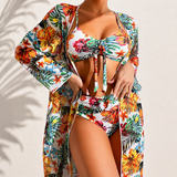 Biquíni Marie | Conjunto Tropical Elegante de 3 Peças