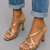 Clara| Sandálias de Salto Golden Summer Charm