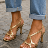 Clara| Sandálias de Salto Golden Summer Charm