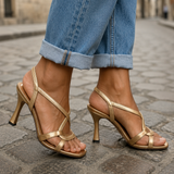 Clara| Sandálias de Salto Golden Summer Charm