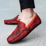 Mocassins em pele floral